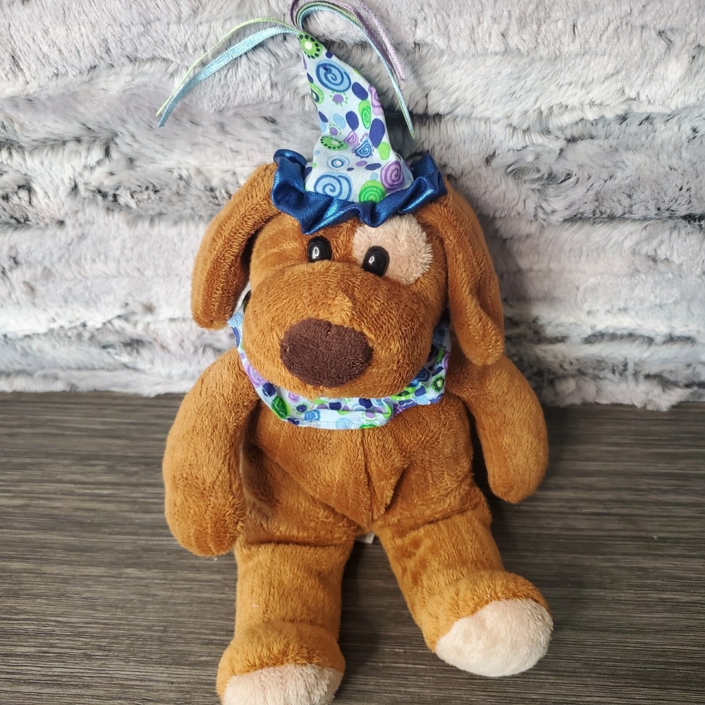 Toys R Us Animal Alley Happy Birthday Dog Gift MUSICAL Plush Stuffed Puppy w/Hat